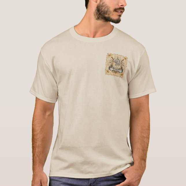 Camiseta Sobrenome Sepia Knight Shield (Frente)