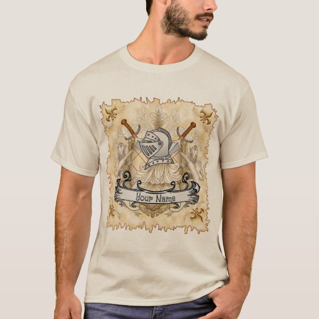 Camiseta Sobrenome Sepia Knight Shield (Frente)