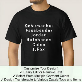 Camiseta Sobrenomes Completamente Personalizados De Michael