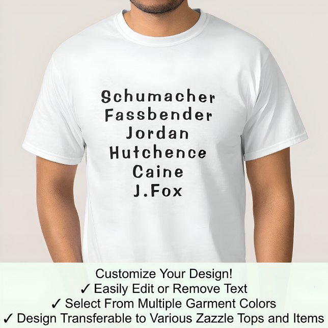 Camiseta Sobrenomes Completamente Personalizados De Michael (Criador carregado)