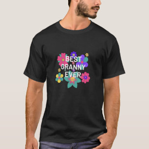 Camiseta Sobreposição Floral Melhor Avó Flores Para Avó