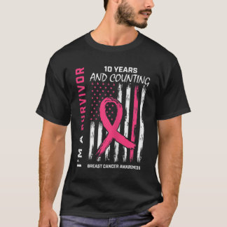 Camiseta Sobrevivência A 10 Anos Presente Presente Cancer R
