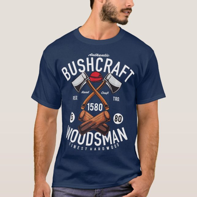 Camiseta Sobrevivência ao ar livre de Bushcraft Ax Wilderne (Frente)