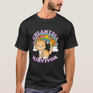 Camiseta Sobrevivência Chlamydia Engraçada Gato Sarcástico