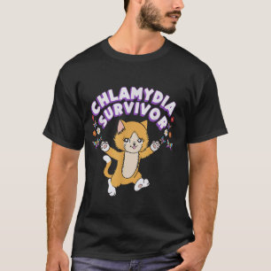 Camiseta Sobrevivência Chlamydia Engraçado Gato Sarcástico 