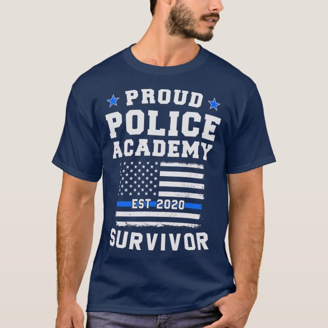 Camiseta Sobrevivência da Academia de Polícia Orgulhosa em  (Frente)