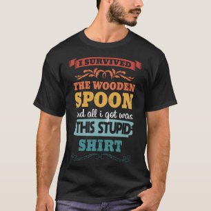 Camiseta Sobrevivência Da Coluna De Madeira De Retro Vintag
