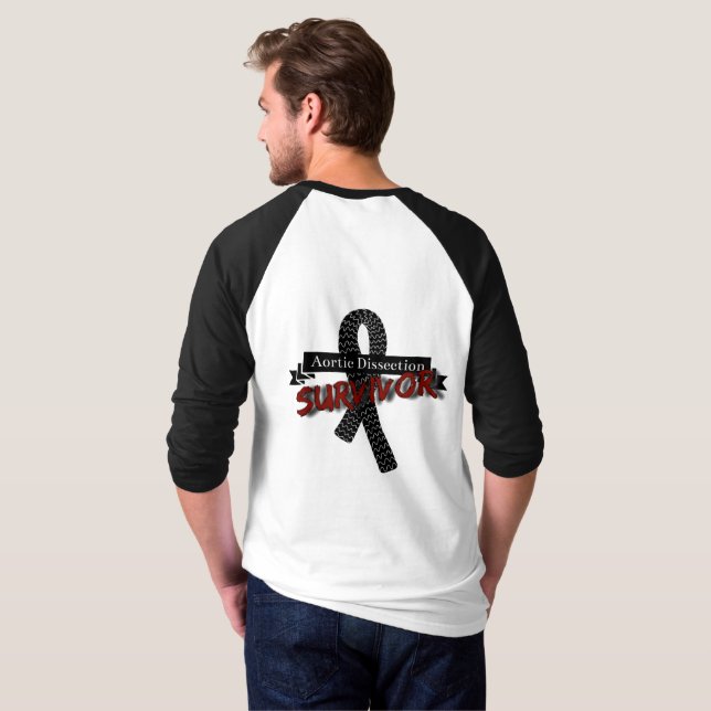 Camiseta Sobrevivência da Dissecação Aórtica (Parte Traseira Completa)