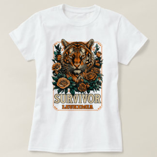 Camiseta Sobrevivência da Leucemia do Tigre de Flor Selvage
