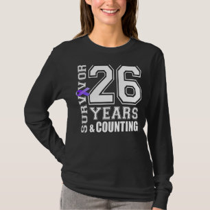 Camiseta Sobrevivência de 26 anos Eu Visto Lúpus de Fita Ro