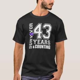 Camiseta Sobrevivência de 43 anos Visto Lúpus de Fita Roxo