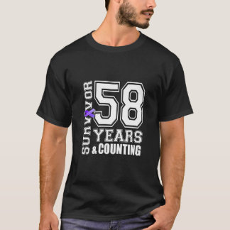 Camiseta Sobrevivência de 58 anos Eu Visto Lúpus de Fita Ro