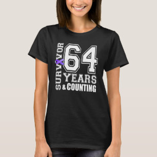Camiseta Sobrevivência de 64 anos Eu Visto Lúpus de Fita Ro