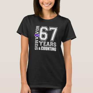 Camiseta Sobrevivência de 67 anos Eu Visto Lúpus de Fita Ro