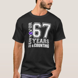 Camiseta Sobrevivência de 67 anos Eu Visto Lúpus de Fita Ro