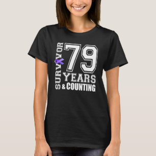Camiseta Sobrevivência de 79 anos Eu Visto Lúpus de Fita Ro