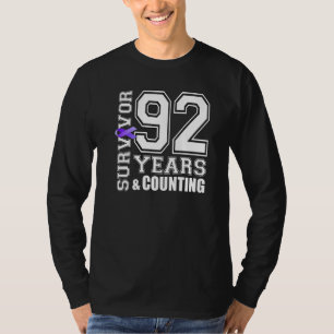 Camiseta Sobrevivência de 92 anos Eu Visto Lúpus de Fita Ro