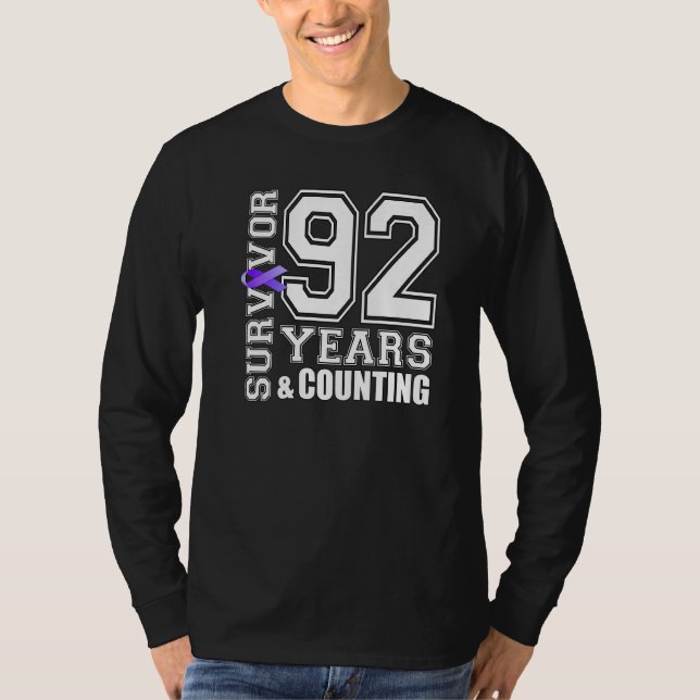Camiseta Sobrevivência de 92 anos Eu Visto Lúpus de Fita Ro (Frente)