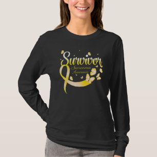 Camiseta Sobrevivência de Borboleta Sensibilização Sarcoma