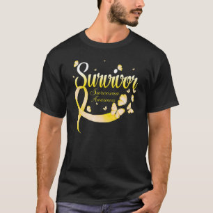 Camiseta Sobrevivência de Borboleta Sensibilização Sarcoma