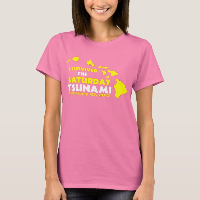 Camiseta Sobrevivência de Sábado Tsunami (Frente)