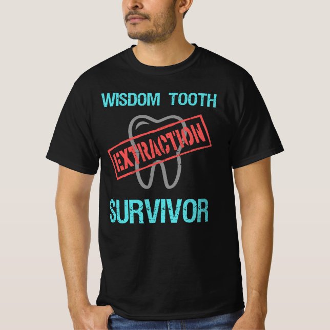 Camiseta Sobrevivência Dente Sensível. Extração De Dentes A (Frente)
