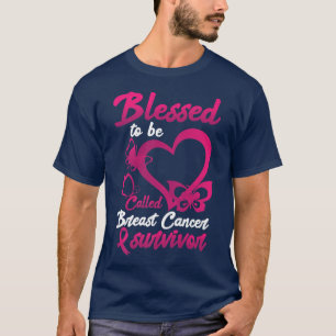 Camiseta Sobrevivência do Câncer da Mama Rosa Bênçada Sobre