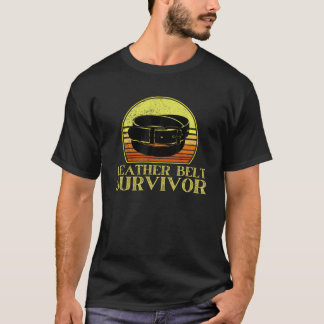 Camiseta Sobrevivência do Cinturão de Couro Engraçado Vinta