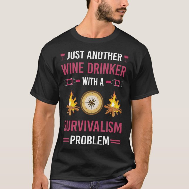 Camiseta Sobrevivência do Prepper do Bebê-Vinho (Frente)