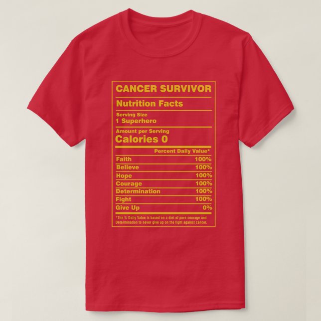 Camiseta Sobrevivência dos Fatos Nutricionais (Frente do Design)