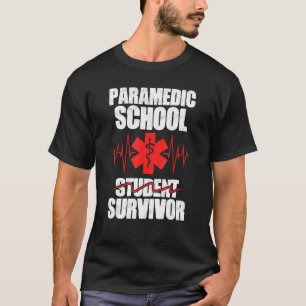 Camiseta Sobrevivência Escolar Paramédica para Estudantes d