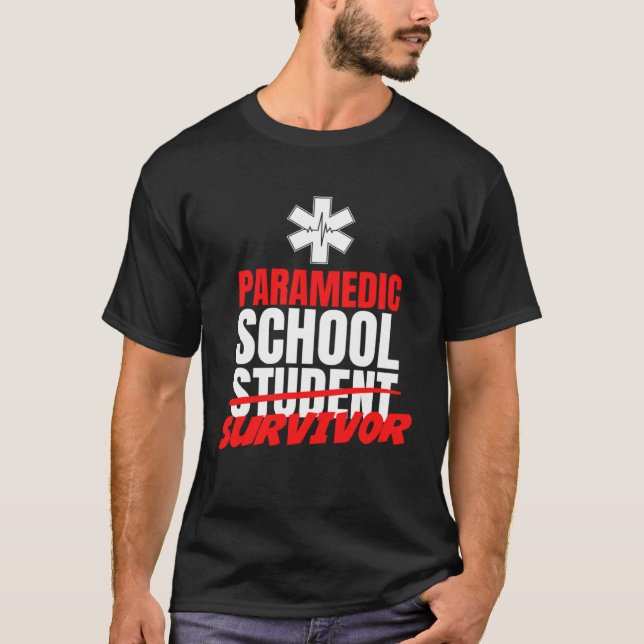 Camiseta Sobrevivência Escolar Paramédica Primeiros Socorro (Frente)