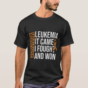 Camiseta Sobrevivência Leucemia Combateu Ganhou Leucemia Aw