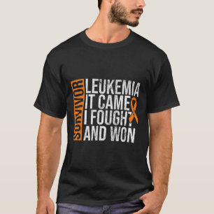 Camiseta Sobrevivência Leucemia Combateu Ganhou Leucemia Aw