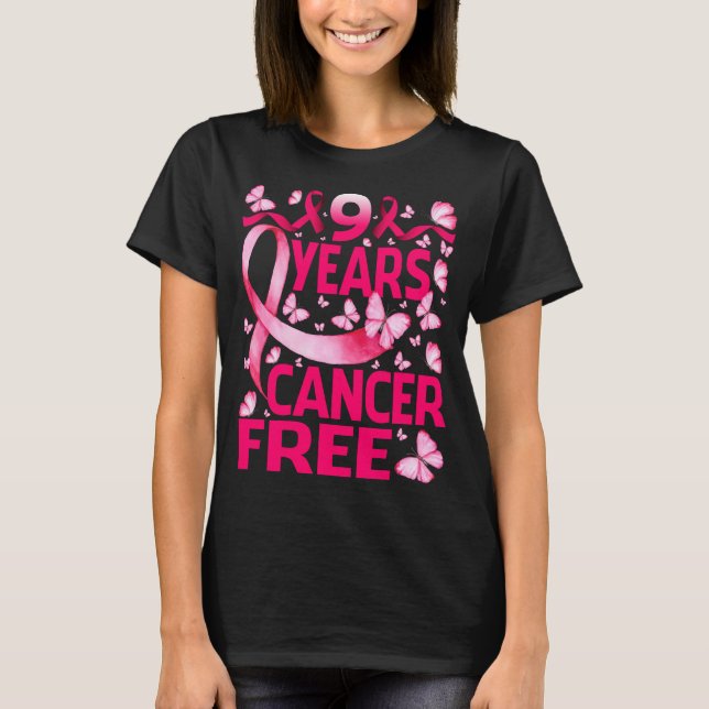 Camiseta Sobrevivência livre de Cancer de 9 anos (Frente)