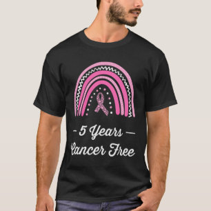 Camiseta Sobrevivência livre do Cancer de 5 anos, Longa Cap