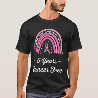 Camiseta Sobrevivência livre do Cancer de 5 anos, Longa Cap
