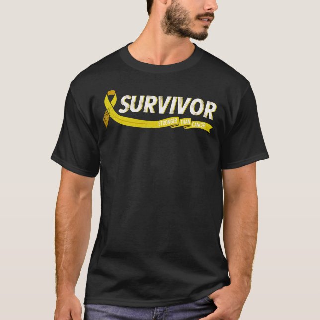 Camiseta Sobrevivência mais forte do que cancer de sarcoma  (Frente)