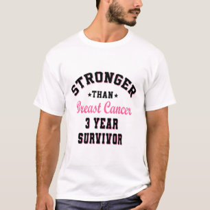 Camiseta Sobrevivência Mais Forte Que O Cancer Da Mama 3 An