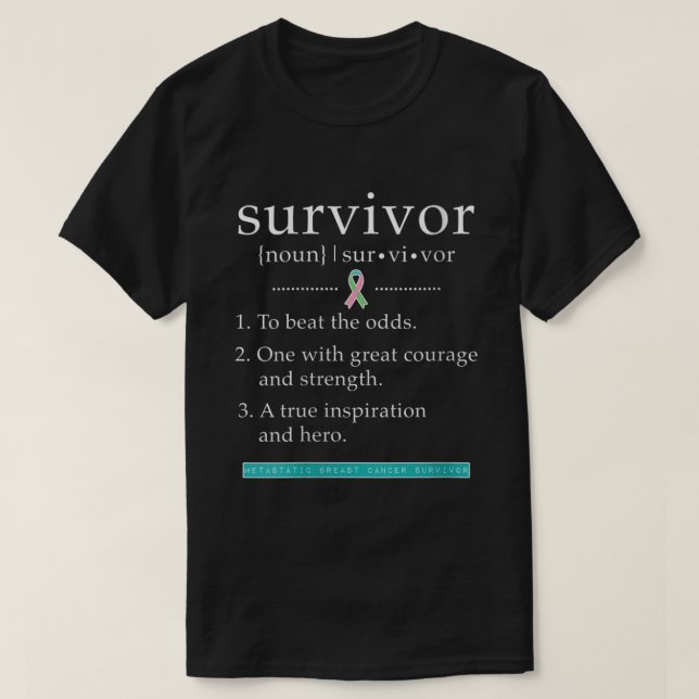 Camiseta Sobrevivência metastática do câncer da mama (Frente do Design)