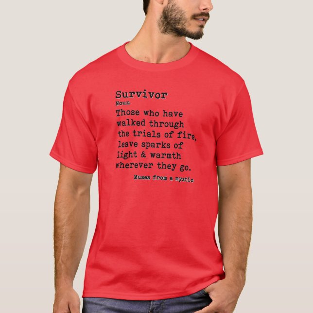 Camiseta Sobrevivência: Pescoço Básico da Tripulação (Frente)