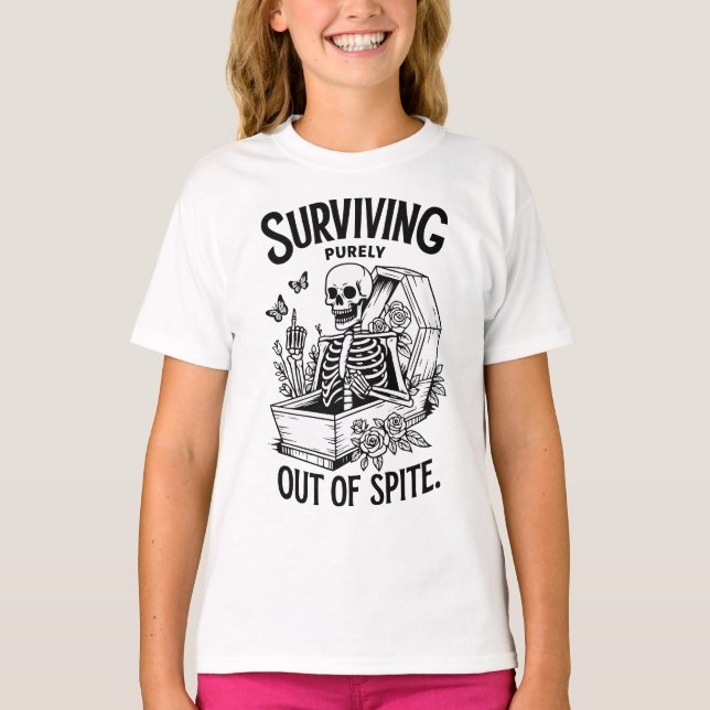 Camiseta Sobrevivendo Exclusivamente Fora Do Esqueleto Do G (Frente)