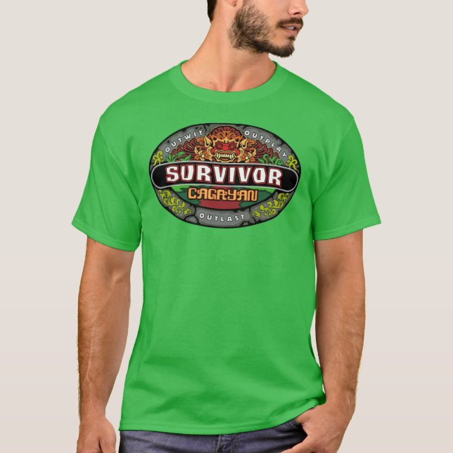 Camiseta Sobrevivente 28 Cagayan Força vs Cérebro vs Beleza (Frente)