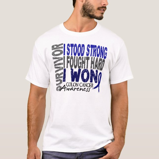Camiseta Sobrevivente 4 do cancro do cólon (Frente)