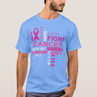 Camiseta Sobrevivente Acredita Que Hope Fita Rosa Fita Canc