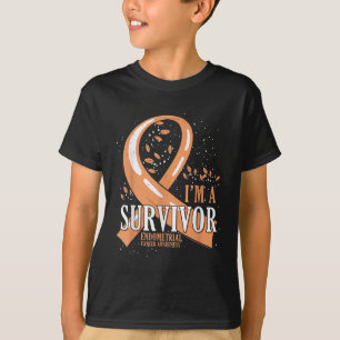 Camiseta Sobrevivente ao Câncer Fita de Pêssego Câncer Endo