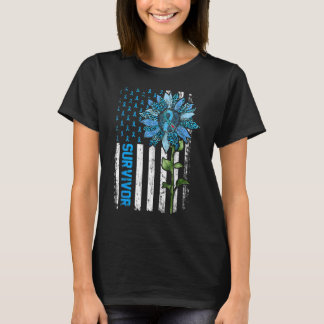 Camiseta Sobrevivente Bandeira Americana Girassol Conscient