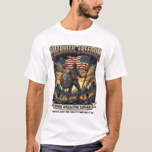 Camiseta Sobrevivente Bandeira Patriótica de Ferrugem Apoca