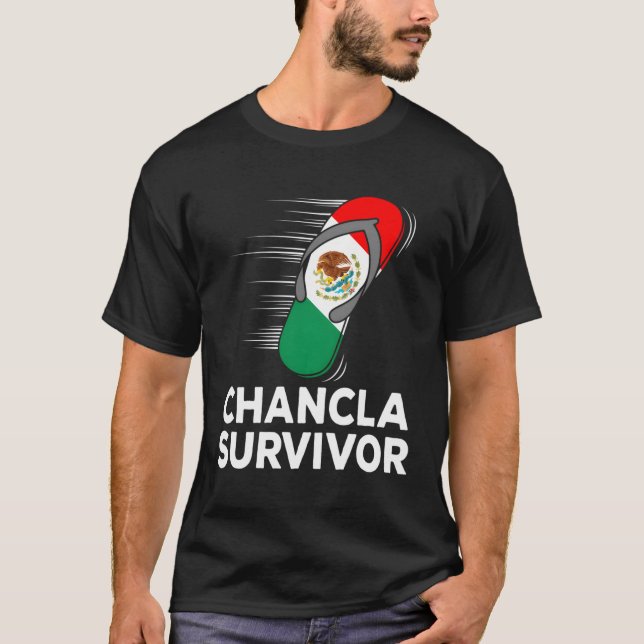 Camiseta Sobrevivente Chancla México Piada de Bandeira Mexi (Frente)