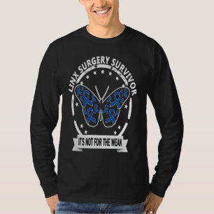 Camiseta Sobrevivente da cirurgia Linx fita azul borboleta 